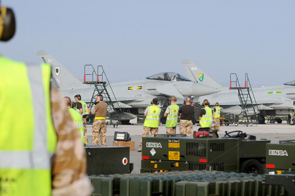 The Typhoons of 3(F)Squadron were deployed on Operation ELLAMY as part of the UK contribution to NATO's Operation UNIFIED PROTECTOR which enforces UN Security Council Resolution 1973