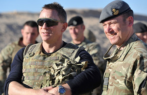 Daniel Craig (left) visits British Armed Forces at Camp Bastion, southern Afghanistan