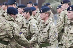 Members of 1 Medical Regiment receive their Afghanistan medals in Munster, northern Germany