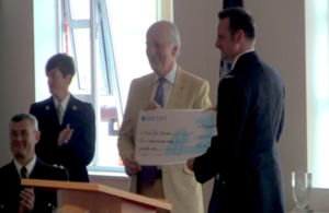 Sir Philip receives cheque