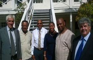 From left to right, Governor Beckingham, Neville Adams, Cecil Arnold, Edith Cox, Bennett Stubbs (members) and Nigel Hearnden (Chairman)