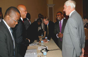 Governor Beckingham, TCI Minister of Border Control and Labour and President Martelly