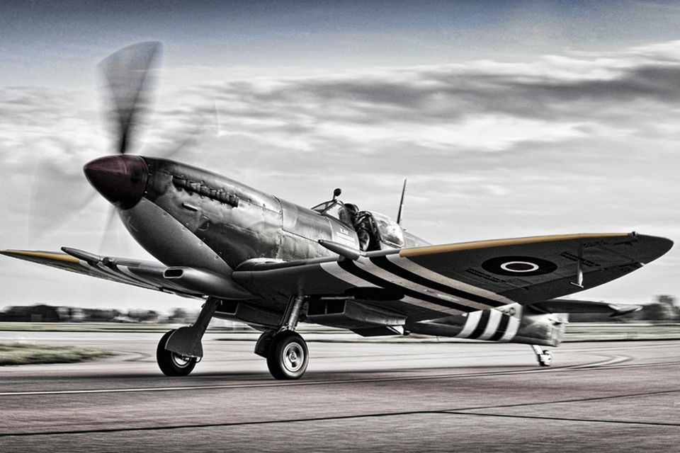 The newly-painted Spitfire of the Battle of Britain Memorial Flight