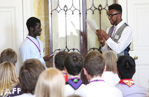 Young Social Action Ambassadors at a Downing Street event.