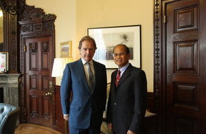 Minister Swire (left) and Ambassador Sayakane (right)