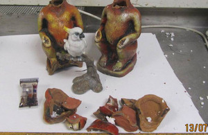Opium in monkey statues