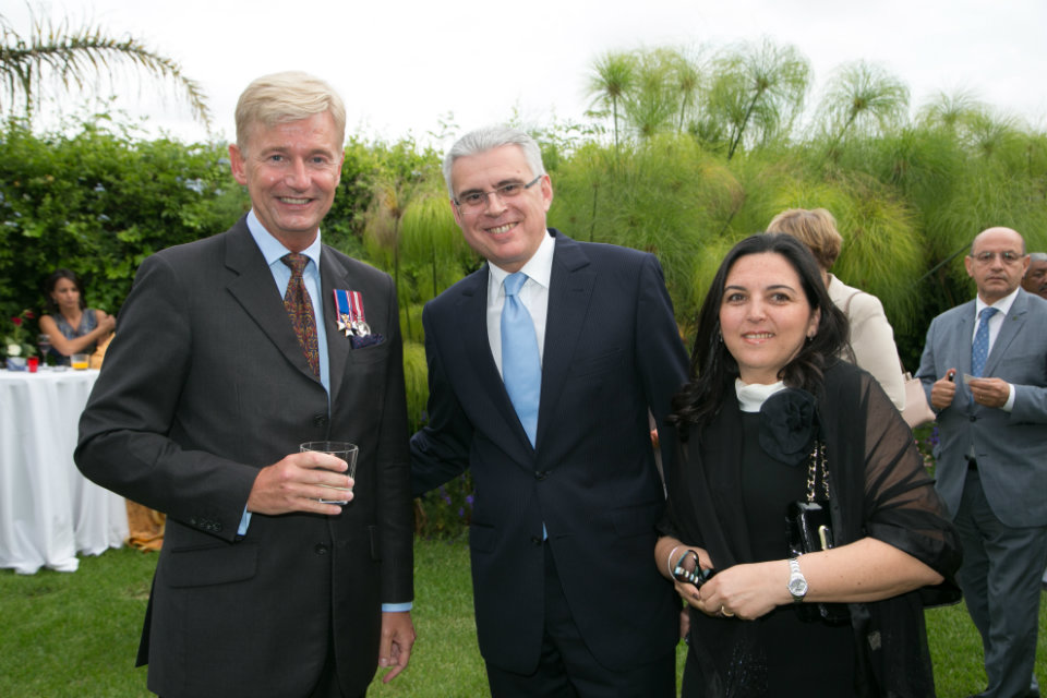 British Ambassador to Morocco, Clive Alderton, and Inspector-General of the Moroccan Ministry of Foreign Affairs and Cooperation, Ali Lazrak, and his wife