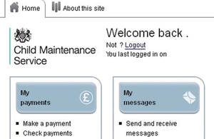 Child Maintenance Service partial screenshot