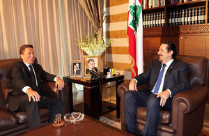 Ambassador Tom Fletcher with former PM Saad Hariri