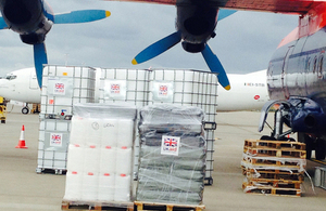 UK aid for Iraq being loaded at East Midlands Airport. Picture: Jessica Seldon/DFID