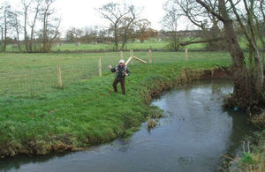 Angler fishing on the River Sence