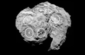 Philae candidate landing sites.