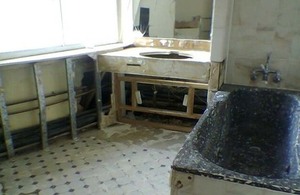 Bathroom after decontamination