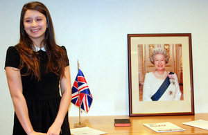 Miss Colomba Lyall at the British Embassy.