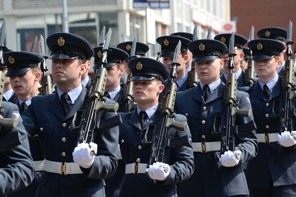 RAF personnel on parade