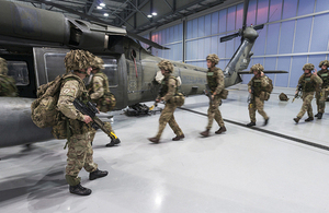 Troops boarding a US Black Hawk helicopter [Picture: Staff Sergeant Mark Nesbit RLC, Crown copyright]