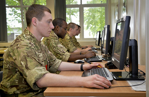 Phase 1 army recruits taking lessons in maths and English at Pirbright [Picture: Corporal Si Longworth RLC, Crown copyright]