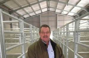 Kevin Burrows in brand new extended stock holding facilities at C & K Meats