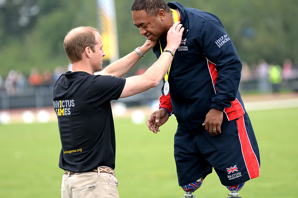 Prince William and Lance Corporal Derek Derenalagi