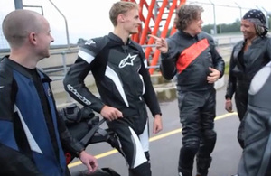 World superbike rider Chaz Davies and comedian, Alan Davies