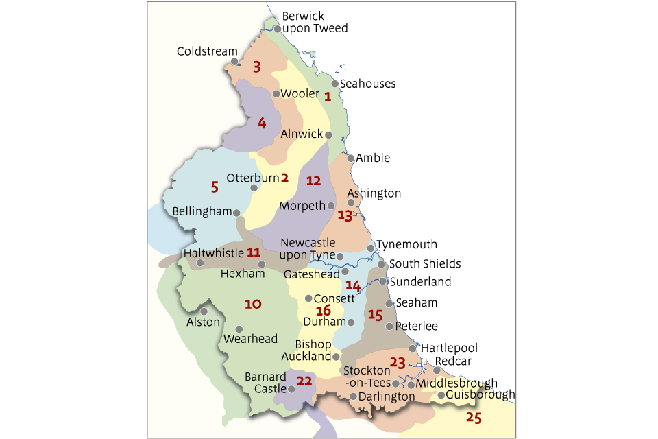 Uk map west of north England Coast