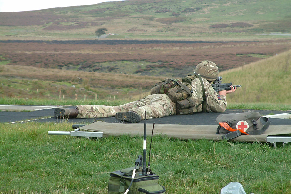 Army reservist using the new firing range