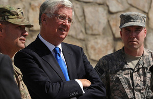 Defence Secretary Michael Fallon attending Afghan officer cadet graduation ceremony [Picture: Corporal Chantelle Cooke RAF, Crown copyright]