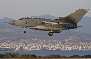 A Tornado GR4 returning to RAF Akrotiri after a mission [Picture: Corporal Neil Bryden RAF, Crown copyright]