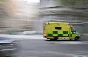 Ambulance driving at high speed