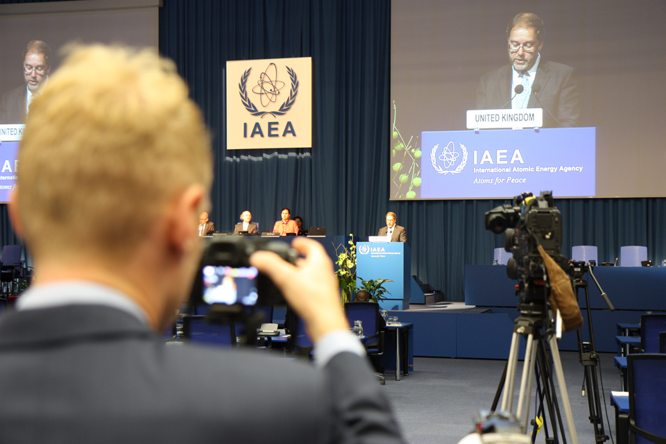 Professor Robin Grimes giving the UK statement at the 58th IAEA General Conference, 2014