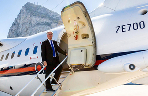 Defence Secretary Michael Fallon arrives in Gibraltar [Picture: Simon Peter Newbound, Copyright]