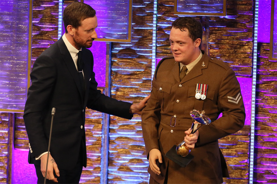 Sir Bradley Wiggins and Corporal Josh Boggi