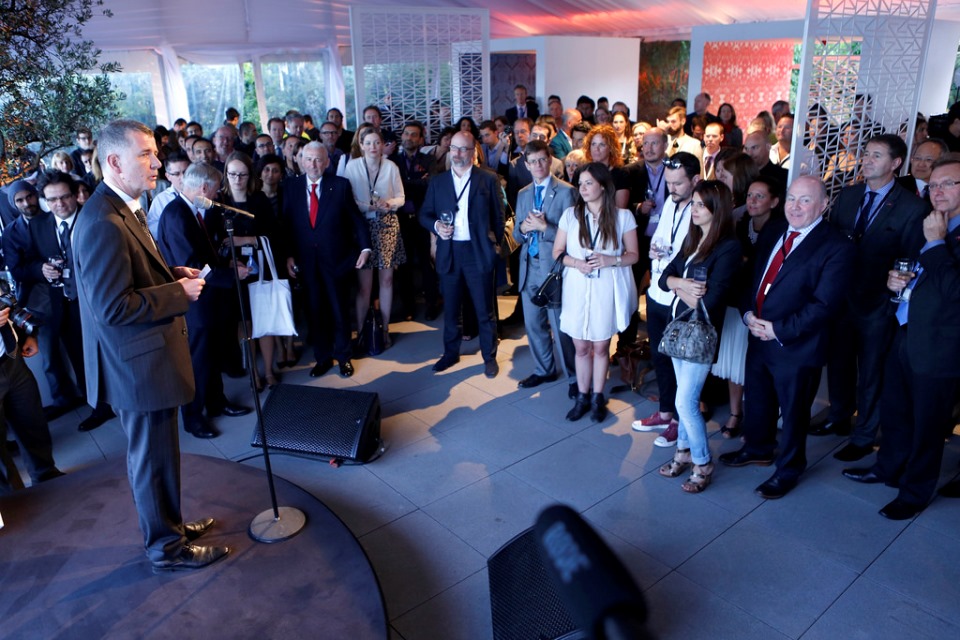 British Ambassador to Turkey addressing some of the delegates at the Great Festival of Creativity reception in Istanbul