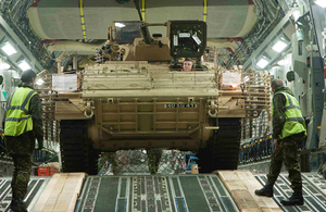 Army Warrior Infantry Fighting Vehicle at Tinsley Bridge, Sheffield