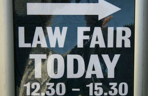 Image of sign outside law fair