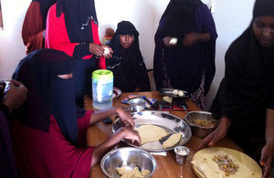 Beneficiaries on the SEED programme learning how to prepare confectionaries and sweets.