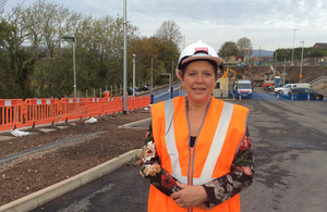 Baroness Kramer at Pye Corner station.