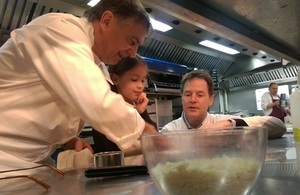 Nick Clegg with Raymond Blanc for National School Food week