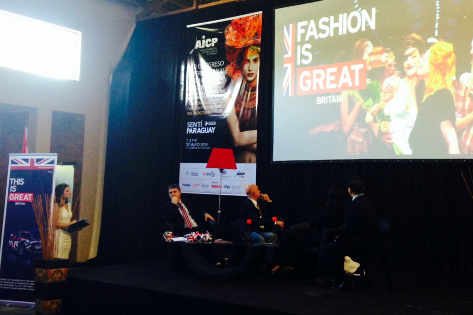 British Deputy Head of Mission Robin Shackell with Paraguayan fashion designers