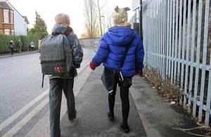 Children travelling to school