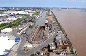 Albert Dock pictured from the air