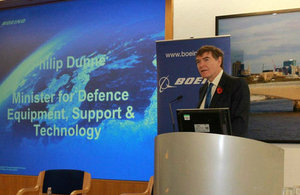 Philip Dunne, Minister for Defence Exports, delivers the keynote address.