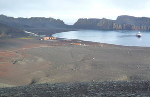 Photo of Deception Island courtesy of UK Antarctic Heritage Trust