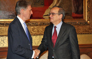 Foreign Secretary Philip Hammond meets Syrian opposition leader Hadi al-Bahra in London.