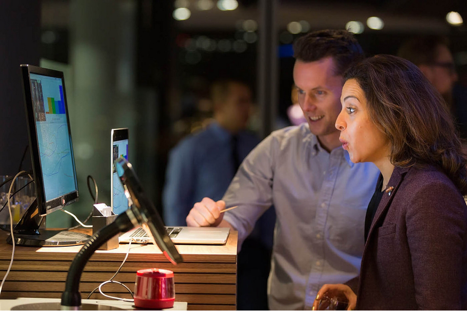 Crowd Emotion demoing its body language recognition product at the opening of the Digital Catapult Centre in London