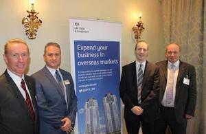 Russell Jones, Regional Director UKTI South West; Ian Girling, CEO Dorset Chamber of Commerce; Lord Livingston; Guy Warrington, UKTI