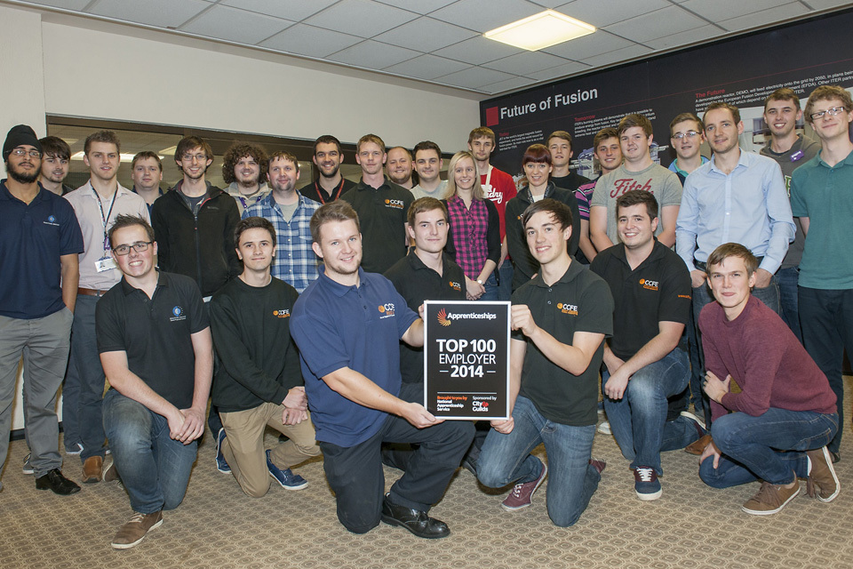 [Withdrawn] UKAEA named as a Top 100 Apprenticeship Employer - GOV.UK