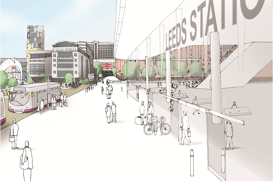 Artistic impression of how the HS2 Leeds New Lane station could look