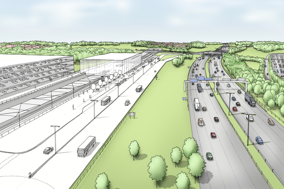 Artistic impression of how the HS2 Manchester Airport High Speed station could look