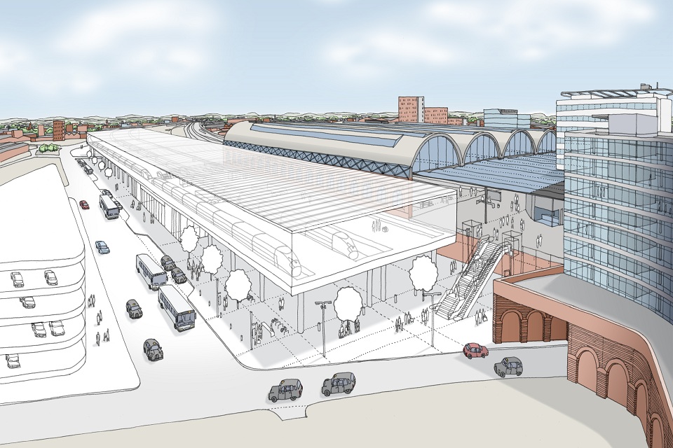 Artistic impression of how the HS2 Manchester Piccadilly station could look